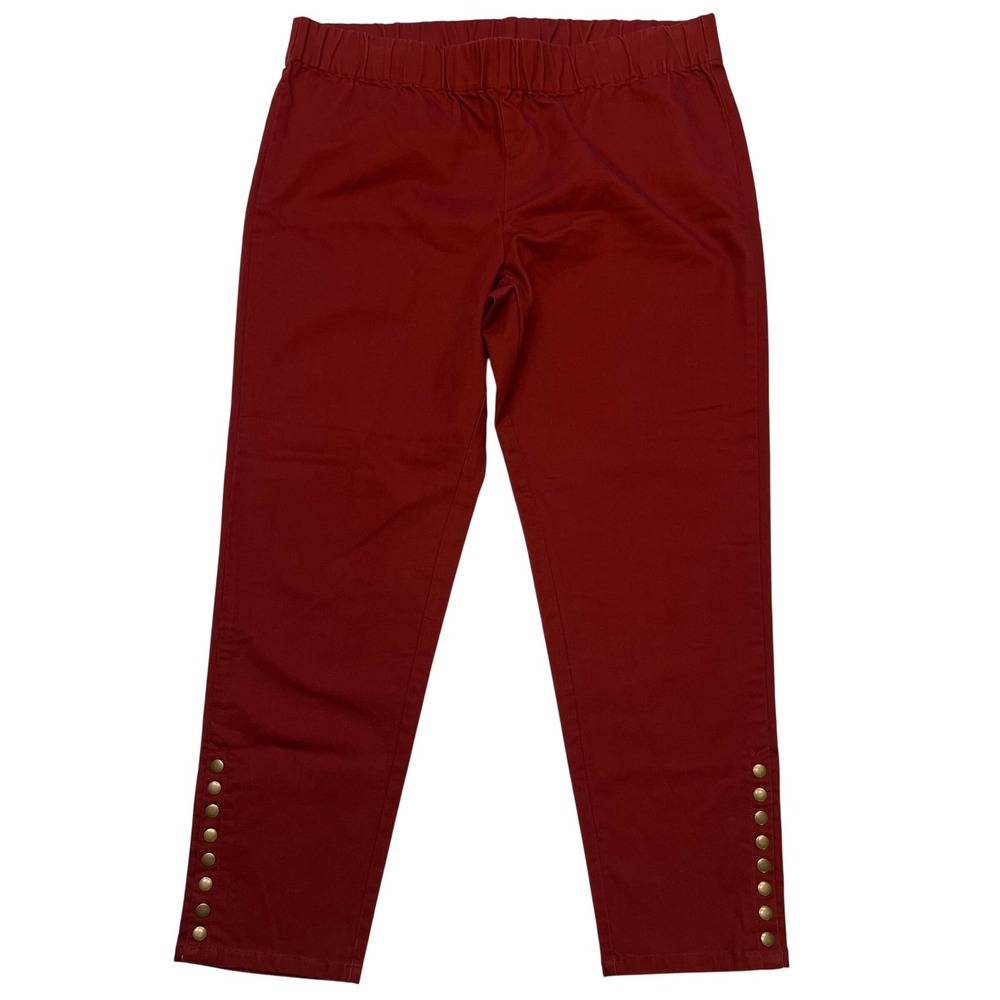 Soft Surroundings Burgundy Pull On Studded Ankle Pants Size XLP